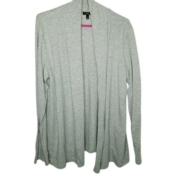 Talbots Womens Light Gray Open Front‎ Cardigan Sweater XL Pima Cotton Blend - Picture 1 of 9